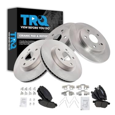 Imagem de TRQ Kit de freio e rotor de cerâmica compatível com 2016 Scion iM 2017-2018 Toyota Corolla iM 2009-2013 Matrix