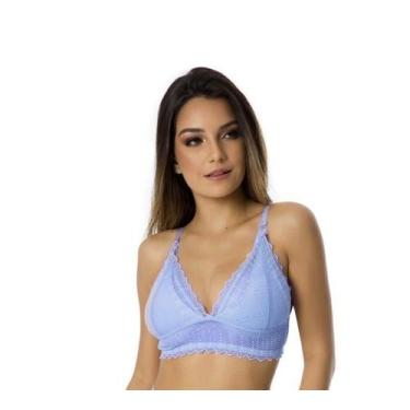 Imagem de Sutiã Amamentação Gestante Sem Bojo Rendado Delicado - DAGUTH, Azul Cl