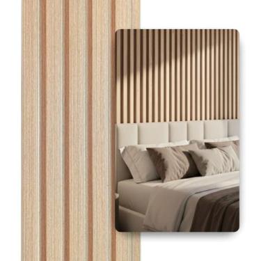 Imagem de Kit 42 Placas Painel Ripado Carvalho Decorativo 45x16,9 WPC Revestimen