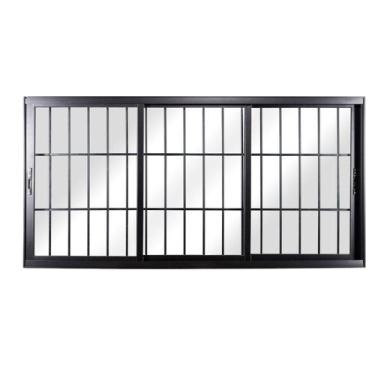 Imagem de Janela de Alumínio de Correr 120x120x12 3 Folhas Móveis Vidro Liso Top