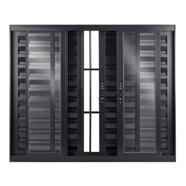 Imagem de Janela de Alumínio Veneziana de Correr 120x200x12cm 6 Folhas Vidro Lis