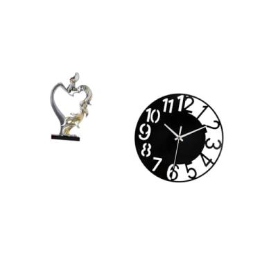 Imagem de Fenteer Estatueta de Casal Se Beijando, Estátua Colecionável, Ornamento de Mesa para Quarto, Casamento, Estante, Armário, Decoração de Casa, Relógio de Parede