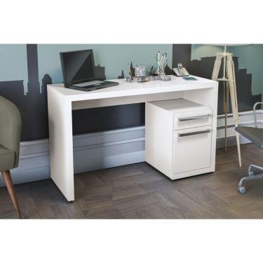 Imagem de Escrivaninha P/ Escritório S970 C/ 1 Porta E 1 Gaveta Polipropileno Branco - Kappesberg