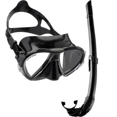 Imagem de Kit de Mergulho Máscara+Respirador Cressi Matrix Black + Corsica Flex-Unissex