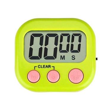 Imagem de Timer Digital Temporizador De Cozinha Contagem Regressiva Cronômetro Com Imã Magnético Alarme Verde