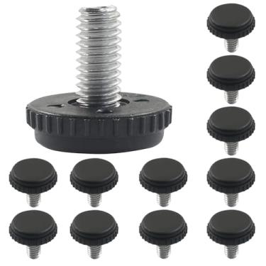 Imagem de Piutouyar 12 peças de pés de nivelamento de móveis de aço inoxidável 5/40.6 cm-18, rosqueáveis, niveladores ajustáveis para móveis, nivelamento deslizante para pátio, mesa, pernas de cadeira