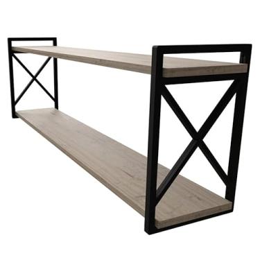 Imagem de Prateleira de Madeira Estilo Industrial com Suporte Resistente para Decoração e Organização – Prateleira de Parede Durável (20 X 115CM)