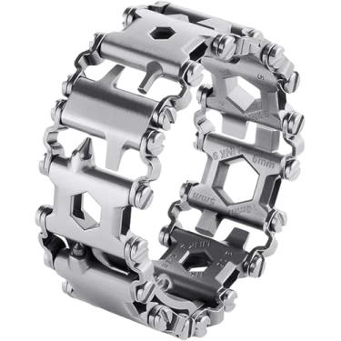 Imagem de SINGEAR Pulseira multiferramentas de aço inoxidável para homens, transforme-se em pulseira de relógio, 29 em 1, sobrevivência, caminhada, acampamento, viagem, multiferramentas, multifuncional