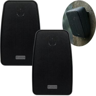 Imagem de kit 2 Caixa Som Ambiente 70w Parede/teto Com Tela Metálica Leson, Pret