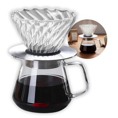 Imagem de Kit Cafeteira V60 Completo – Porta Filtro e Jarra de Vidro Borossilicato 500 mL com Base de Inox e Silicone + 100 Filtros V60 02