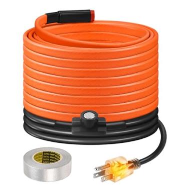 Imagem de 25FT Heat Tape for Water Pipes Freeze Protection 7W/FT 110V BDDFOTO Water Pipe Heat Cable With Thermostat Self-Regulating Pipe Heater for House Garden/RV Camper