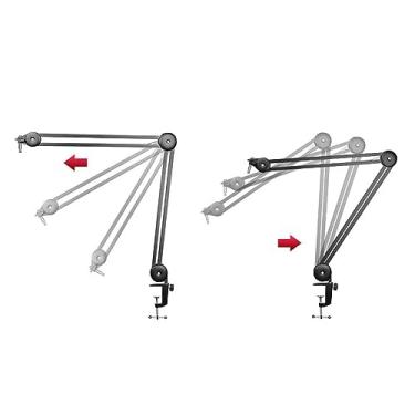Imagem de Naroote Suporte de Braço de Lança de Microfone, Suporte Cantilever Sem Mola Giratório de 360 ​​graus para Apresentações Ao Vivo, Metal Resistente (Curto 42CM)