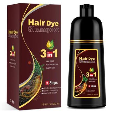 Imagem de Shampoo de tintura de cabelo YOURTONE Coffee 3 em 1 com cobertura cinz
