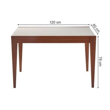 Imagem de Mesa Flyp Para Cozinha Mdf - Imbuia-offwhite Sem Vidro 120x80