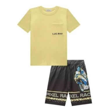 Imagem de CONJUNTO CAMISETA ALGODÃO BERMUDA NYLON ELASTANO LUC.BOO-Masculino