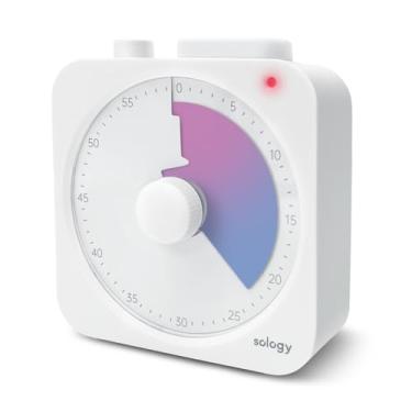 Imagem de sology Mirai Timer, um temporizador visual quadrado para estudar, cozinhar, reuniões, gerenciamento de tarefas, fitness e treinamento muscular. Bonito e elegante, perfeito para uso em mesa. Cor de