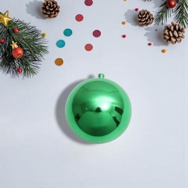 Imagem de Generic 1 peça de enfeites de bolas de Natal bola de Natal sem laço de plástico verde brilhante 8 cm
