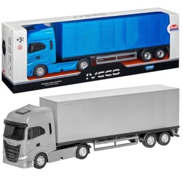 Imagem de Caminhão de Brinquedo com Baú que Abre Realista de 47cm Usual Carreta Infantil Presente Meninos