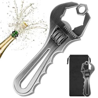 Imagem de LKKCHER Chave inglesa abridor de garrafas de cerveja, pai faz a cura chave inglesa para pai homem aniversário Natal dia dos pais, presente de chaveiro, presente para artesão, prata