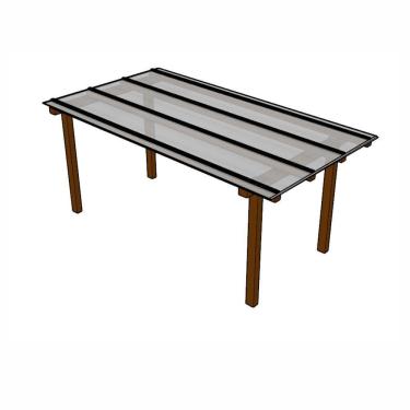 Imagem de Kit Policarbonato Branco Refletivo 6mm 2,00m X 6,00m - Perfis Naturais