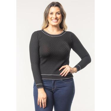 Imagem de Blusa Manga Longa Pau a Pique Modal Preto