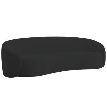 Imagem de Sofá 3 Lugares 200cm Orgânico Luxo Recepção Amore Bouclé Preto