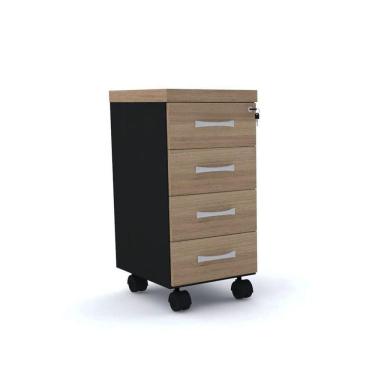 Imagem de Gaveteiro Volante 4 Gavetas Com Chaves Pe40 Em Mdp Noce Naturalle