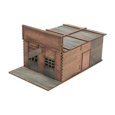 Imagem de YIJU Kit de maquete de cidade em escala 1/72, cenário para pintar, diorama inacabado, modelo em miniatura, quebra-cabeça 3D de madeira para adultos, Prisão