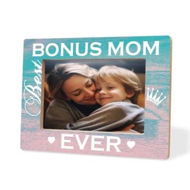 Imagem de XHWLYN Molduras de madeira para madrasta, Dia das Mães, aniversário de Ação de Graças, Natal, para filha e filho, 20 x 15 cm