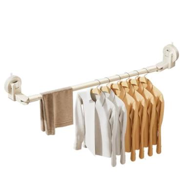 Imagem de Hhsdyl Varão de Secagem de Roupa com Ventosa, Estendal Sem Furos Extensível para Secagem de Roupas ao Ar, Interior e Exterior,White,85.5~154cm