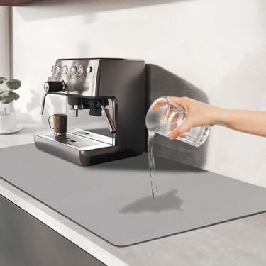 Imagem de Tapete de café Tapetes de secagem de pratos para balcão de cozinha, tapetes sob a pia, acessórios de barra de café à prova d'água, ajuste sob a cafeteira, tapetes de máquina de café para bancada