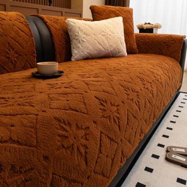 Imagem de HGTRH Capa de sofá sofá de canto 4 e 3 lugares, capa de sofá 3 2 1 conjunto protetor de sofá antiderrapante resistente à sujeira macio protetor de móveis sofá cobertor de proteção marrom 110 * 210