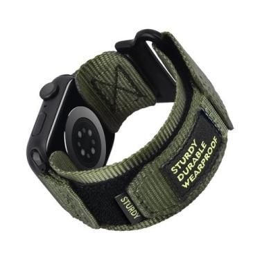 Imagem de Pulseira De Nylon Trançada Compatível Com Apple Watch Series 9/8/7 6/5