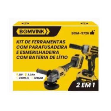 Imagem de Kit de Ferramentas 2 em 1, Esmerilhadeira Brushless e Chave de Impacto, 21V 3.0Ah, 300N·m, 125mm, Bateria de Lítio