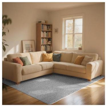 Imagem de SPXMQSS Tapetes de área para sala de estar, tapete de imitação de sisal para quarto, cor sólida, antiderrapante, lavável, resistente ao desgaste para sala de estar, quarto, dormitório, entrada