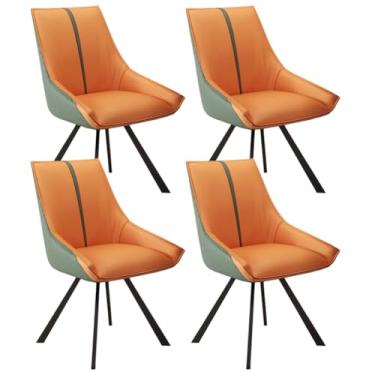 Imagem de SPXMQSS Cadeiras de mesa de jantar, cadeiras de jantar giratórias com apoios de braços e pernas de metal, cadeira estofada de sala de estar com encosto para sala de estar, recepção, restaurante