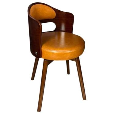 Imagem de SPXMQSS Cadeiras para sala de jantar, cadeiras de jantar giratórias de 360° com encosto, cadeira de jantar estofada de couro, cadeira ergonômica para lounge, escritório, penteadeira, cadeira amarela 1