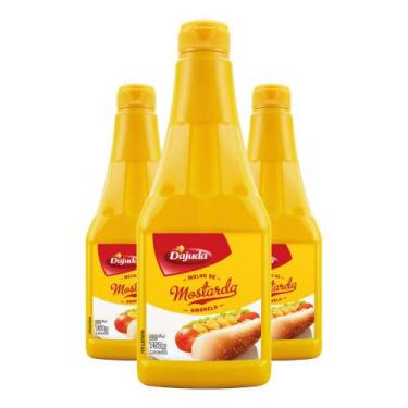 Imagem de 3Un Mostarda DAjuda Amarela 750G Para Lanches Frango Salsichão Grelhad