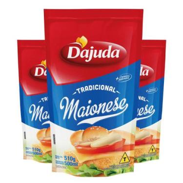 Imagem de 3Un Maionese DAjuda 510G Para Hamburguer Hot Dog Lanches Petiscos Past