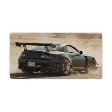 Imagem de HouLaiZhe JDM Tapetes de mesa de carro preto guerreiro velocidade esportes carro sup gaming tapetes de mouse pads grandes para teclado de mesa tapete de computador 30 x 60 cm