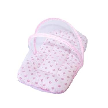 Imagem de Berço Portátil Ninho redutor Com Mosquiteiro Preço De Atacado, enxoval, bebê(COROA ROSA)