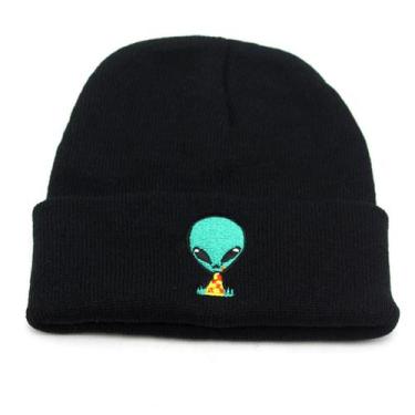 Imagem de Chapéu de malha Alien Skull, bordado, anime, gorro de inverno - Yiweis