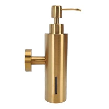 Imagem de Diydeg Dispensador de sabonete para banheiro e cozinha, moderno, em aço inoxidável, para montagem na parede, com acessórios de instalação. Ideal para loção e sabonete líquido.