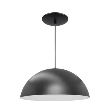 Imagem de Luminária Pendente Meia Lua 40cm Interior Branco Brilho Fiação 110/220