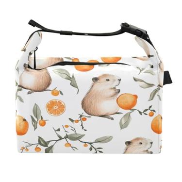 Imagem de STAYTOP Lancheira fofa de capivara com alça de fivela, lancheira isolada para meninos e meninas, lancheira térmica para trabalho escolar