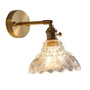 Imagem de Luminária de parede com cúpula de vidro, ajuste de altura para cima e para baixo, com uma única lâmpada, ideal para quarto, sala de estar, cozinha ou loft (verde).