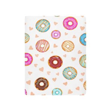 Imagem de xigua Lençol de berço colorido donut para meninas e meninos, lençol macio e respirável adequado para berço padrão e cama infantil 68,5 x 99 cm