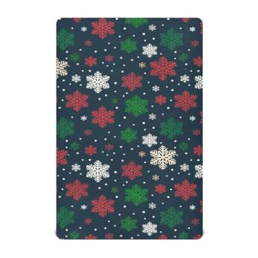 Imagem de Burbuja Lençol de berço de flocos de neve para meninos e meninas, lençol com elástico 71 x 132 cm para colchões de berço padrão e infantil, macio e respirável