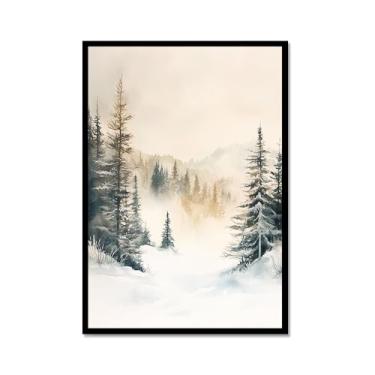 Imagem de Impressão de pôster de arte de parede retrô de Natal Papai Noel alce paisagem de inverno imagens de Natal para bar em casa, pub, cozinha, café, loja, decoração de férias (SKU12,8x30,5 cm = (20 x 30 cm