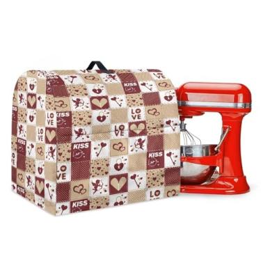 Imagem de GLENLCWE Capas de utensílios de cozinha, capa de acessório de liquidificador fácil de limpar para batedeira ou máquina de café, capas de pequenos eletrodomésticos, feliz dia dos namorados amor